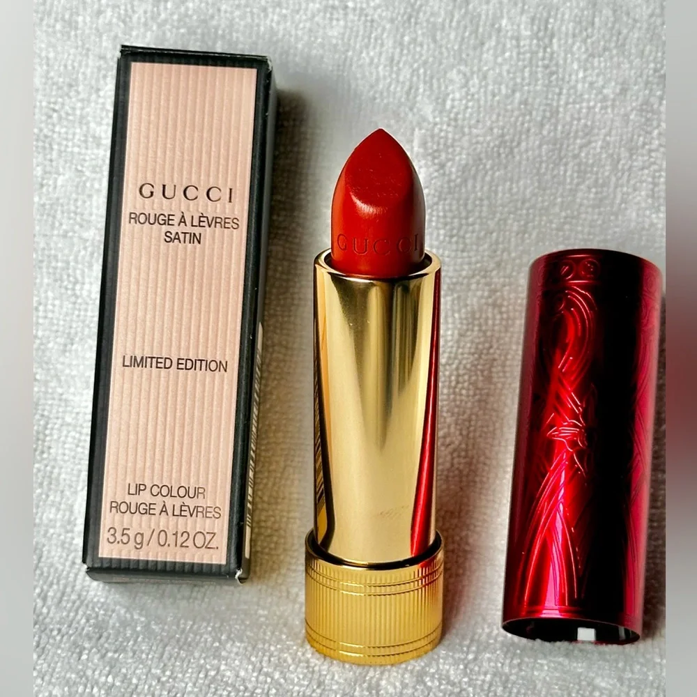 🆕 GUCCI Rouge à Lèvres Long-Lasting Satin Lipstick in Color 505 Janet Rust NIB